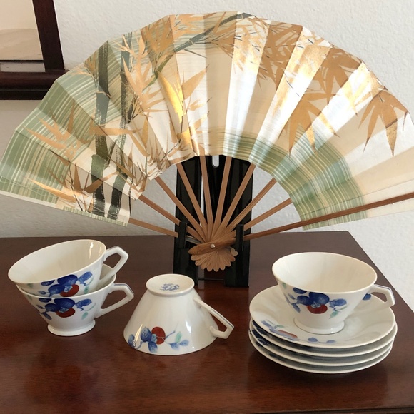 Rare Noritake 1389 Fruit - 4-sets Coffee/Tea Cups and Saucers - Picture 1 of 8